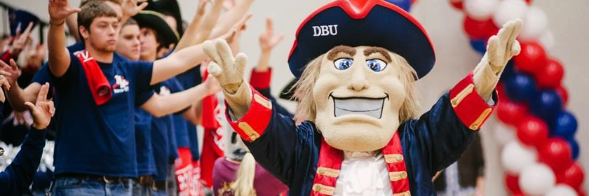 Dallas Baptist University mascot: Patriot