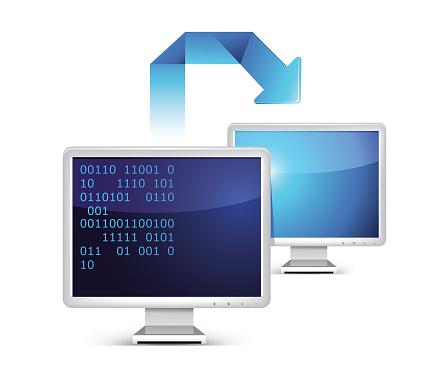 stock image: two computer screens