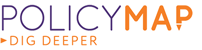 PolicyMap logo with tagline: Dig Deeper