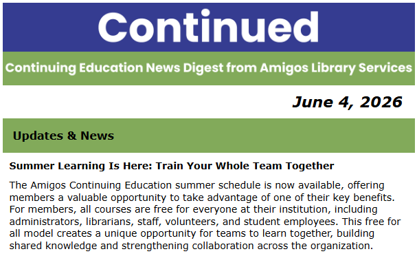 Continued newsletter screenshot