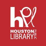 Houston Public Library Logo - Red Square with "hpl" and "Houston Public Library"
